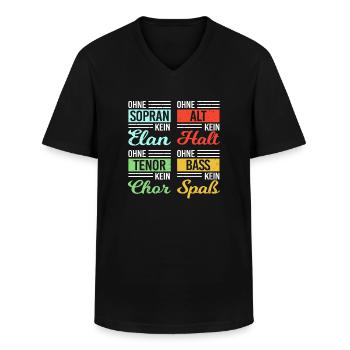 Sopran Alt Tenor Bass Chor Chorprobe Singen - Männer-T-Shirt mit V-Ausschnitt - Schwarz - Vorne - AI Model Male 178 dark (178cm)