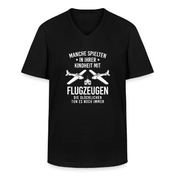 Modellflieger Modellflugzegflieger Modellflug - Männer-T-Shirt mit V-Ausschnitt - Schwarz - Vorne - AI Model Male 178 dark (178cm)
