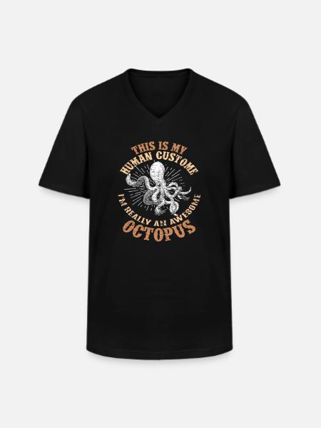 Octopus costume - Men's V-Neck T-Shirt - black