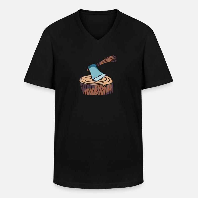 Holzfäller - Männer-T-Shirt mit V-Ausschnitt - Schwarz