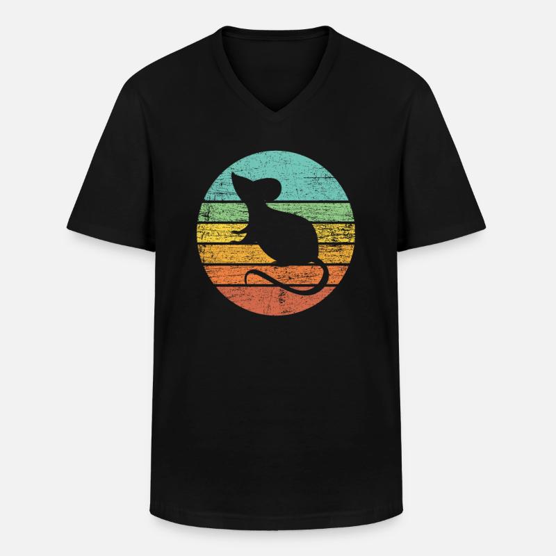 Ratte - Männer-T-Shirt mit V-Ausschnitt - Schwarz