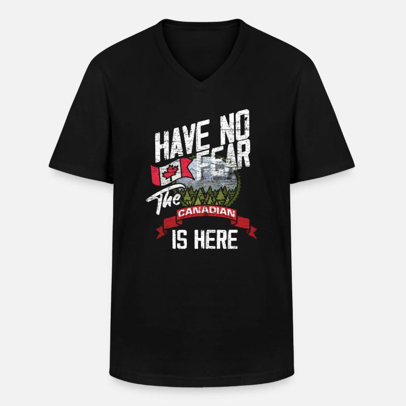 Kanada Angst - Männer-T-Shirt mit V-Ausschnitt - Schwarz