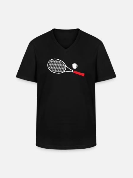 tennis - Men's V-Neck T-Shirt - black