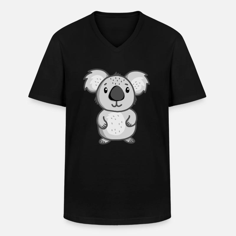 Koala - Männer-T-Shirt mit V-Ausschnitt - Schwarz