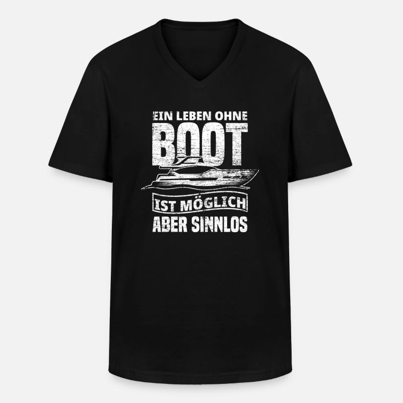 Schiff Leben - Männer-T-Shirt mit V-Ausschnitt - Schwarz
