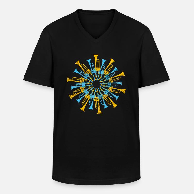 Trompete - Männer-T-Shirt mit V-Ausschnitt - Schwarz