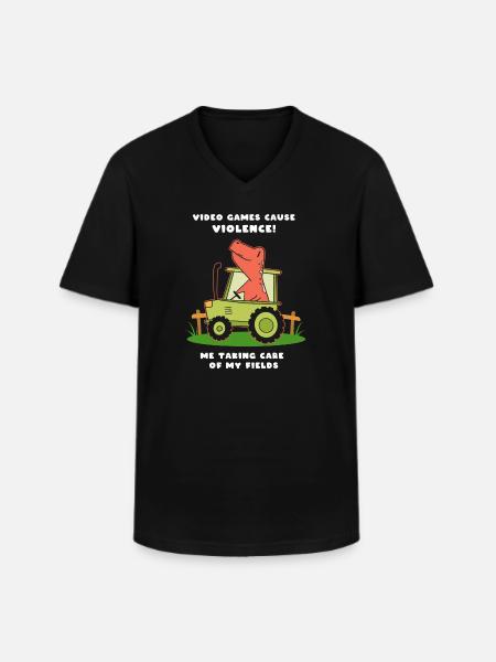Video game Agriculture meme - Men's V-Neck T-Shirt - black