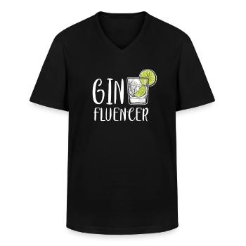 Ginfluencer Cocktail Gin Wacholder Schnaps - Männer-T-Shirt mit V-Ausschnitt - Schwarz - Vorne - AI Model Male 178 dark (178cm)