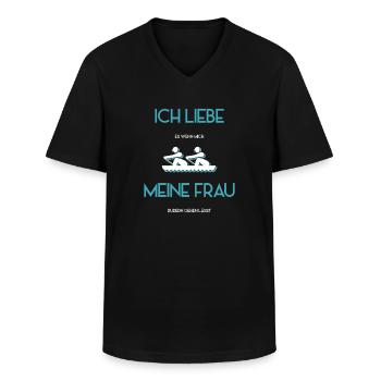 Lustiges Ruderer Rudern Rudersport - Männer-T-Shirt mit V-Ausschnitt - Schwarz - Vorne - AI Model Male 178 dark (178cm)
