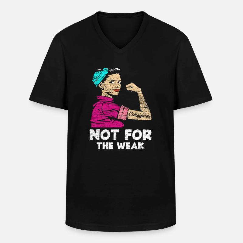 Pfleger Stärke - Männer-T-Shirt mit V-Ausschnitt - Schwarz