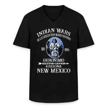 INDIAN WARS - Männer-T-Shirt mit V-Ausschnitt - Schwarz - Vorne - AI Model Male 178 dark (178cm)