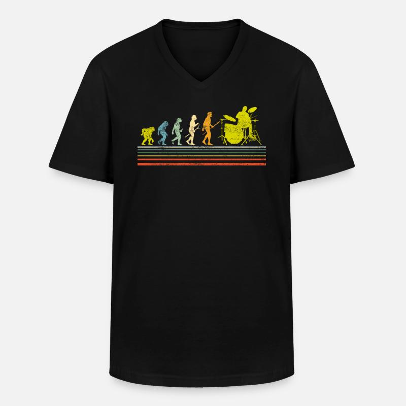 Percussionniste Evolution Percussion - T-shirt col V Homme - noir
