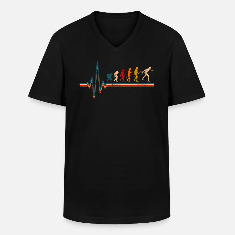 Table tennis player Evolution - Men's V-Neck T-Shirt - black