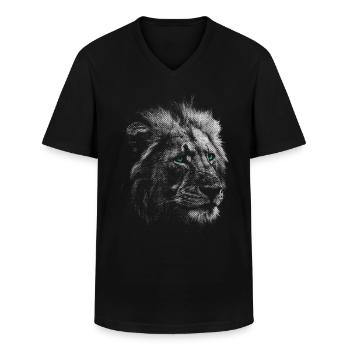 Löwenkopf - Männer-T-Shirt mit V-Ausschnitt - Schwarz - Vorne - AI Model Male 178 dark (178cm)