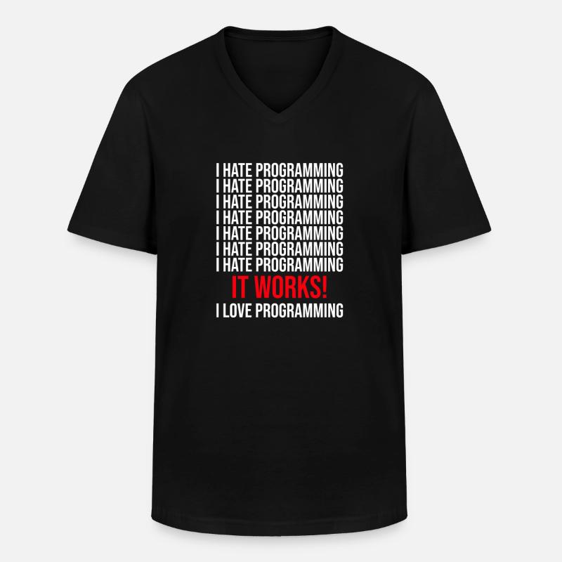 Programmierer Ich Hasse Programmieren - Männer-T-Shirt mit V-Ausschnitt - Schwarz