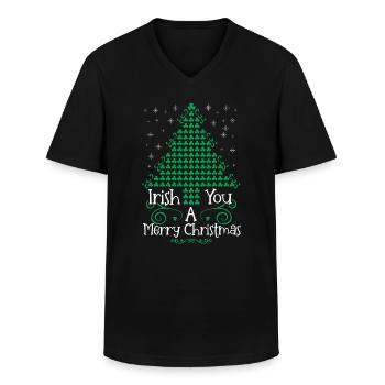 Un Noël irlandais est souhaité - T-shirt col V Homme - noir - Devant - AI Model Male 178 dark (178cm)
