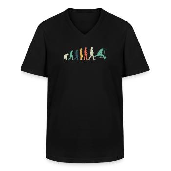 Rouleau de scooter Evolution - T-shirt col V Homme - noir - Devant - AI Model Male 178 dark (178cm)