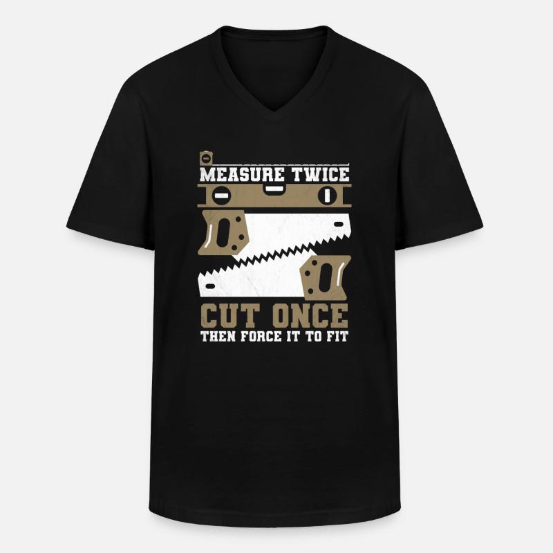 Menuiserie Menuiserie Menuisier Menuisier Menuisier - T-shirt col V Homme - noir