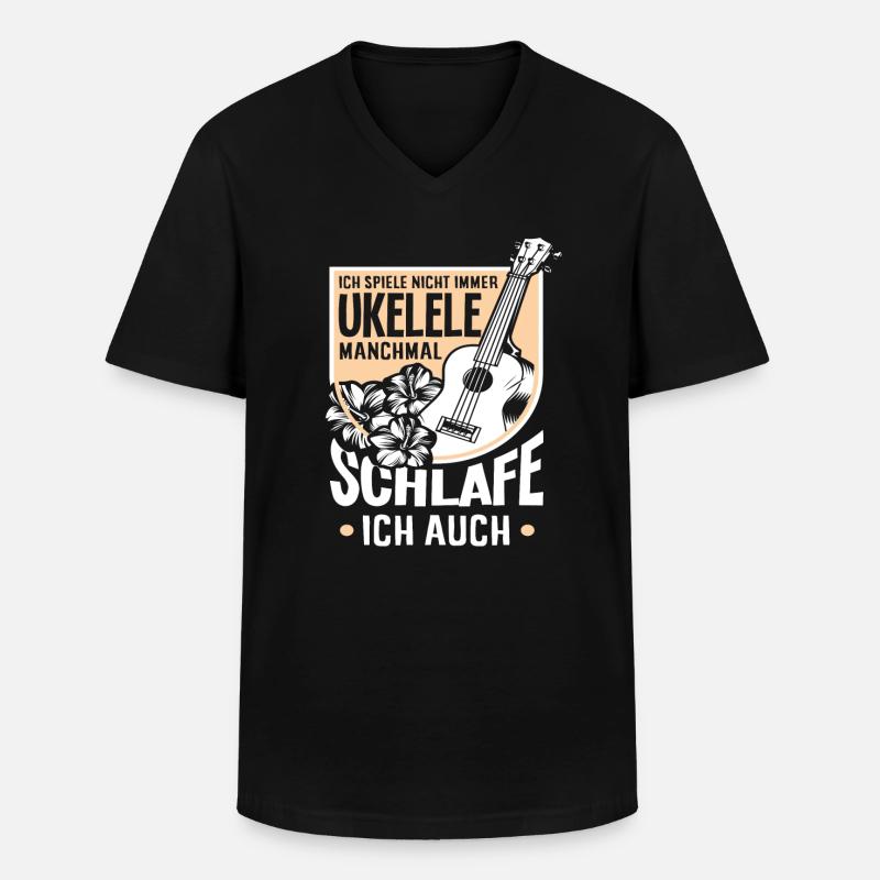 Ukulele - Männer-T-Shirt mit V-Ausschnitt - Schwarz