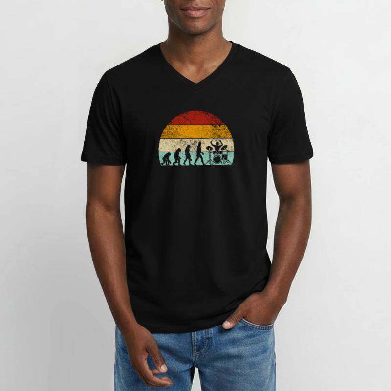 Drums Evolution Drummer Drummer Men's V-Neck T-Shirt