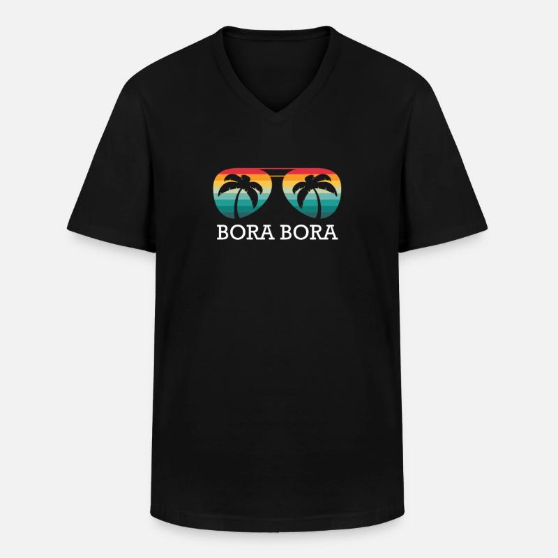 Bora Bora - Männer-T-Shirt mit V-Ausschnitt - Schwarz