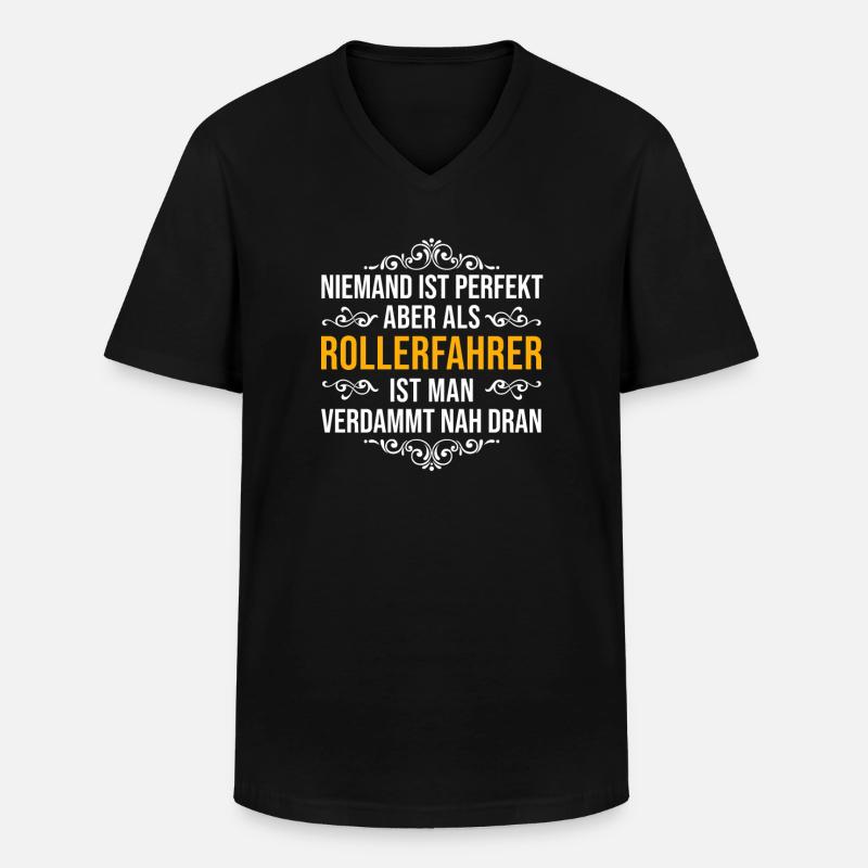 Rollerfahrer Motorroller Spruch - Männer-T-Shirt mit V-Ausschnitt - Schwarz