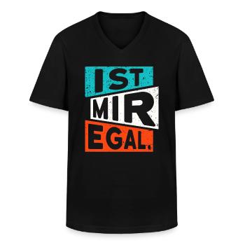 LUSTIGER SPRUCH IST MIR EGAL - Männer-T-Shirt mit V-Ausschnitt - Schwarz - Vorne - AI Model Male 178 dark (178cm)