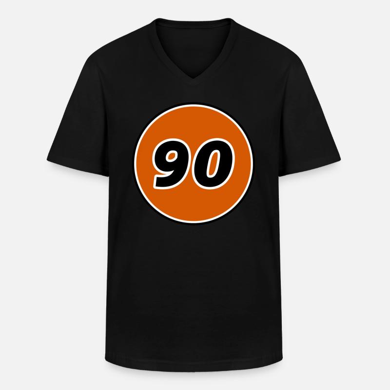 90 Logo - Männer-T-Shirt mit V-Ausschnitt - Schwarz