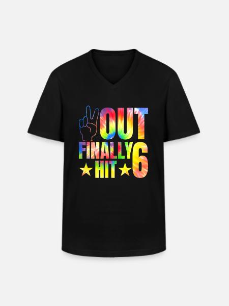 Celebrant 6th Birthday Celebration - Men's V-Neck T-Shirt - black