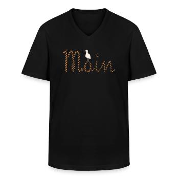 Moin ihr Spacken - Digga Spruch Meer Norddeutsch - Männer-T-Shirt mit V-Ausschnitt - Schwarz - Vorne - AI Model Male 178 dark (178cm)