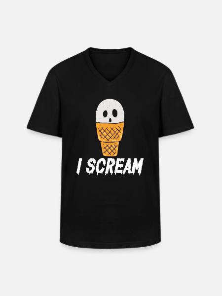 I Scream Sorbet Mochi Popsicles Lody - Klasyczna koszulka męska z dekoltem w serek - czarny