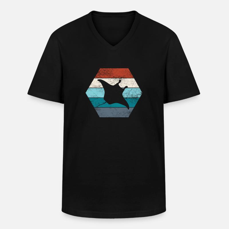 Stachelrochen - Männer-T-Shirt mit V-Ausschnitt - Schwarz