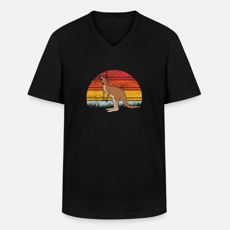 Känguru - Männer-T-Shirt mit V-Ausschnitt - Schwarz