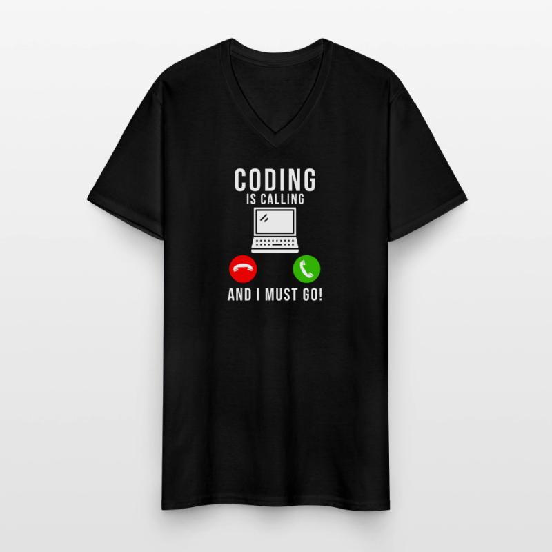 Programmierer Coding Entwickler Informatik Männer-T-Shirt mit V-Ausschnitt