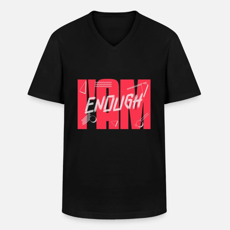 I Am Enough - Männer-T-Shirt mit V-Ausschnitt - Schwarz