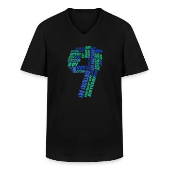 Geburtstag Junge 9. Geburtstag | Jungen - Männer-T-Shirt mit V-Ausschnitt - Schwarz - Vorne - AI Model Male 178 dark (178cm)