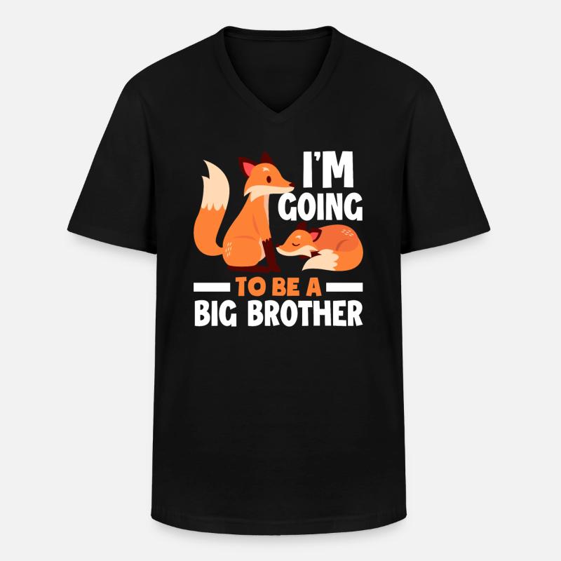 Fuchs Bruder Geschwister Nachwuchs Geschenk - Männer-T-Shirt mit V-Ausschnitt - Schwarz