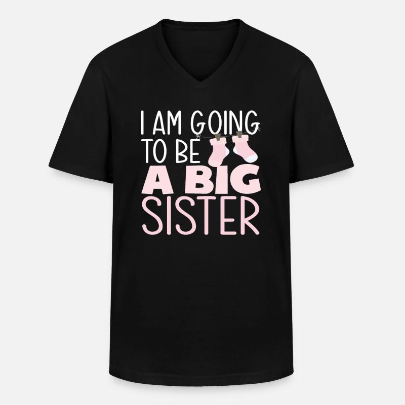 Ich Werde Eine Große Schwester - Männer-T-Shirt mit V-Ausschnitt - Schwarz