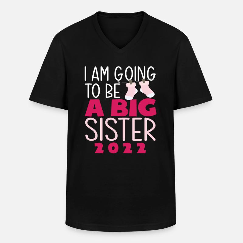 Ich Werde Eine Große Schwester - Männer-T-Shirt mit V-Ausschnitt - Schwarz