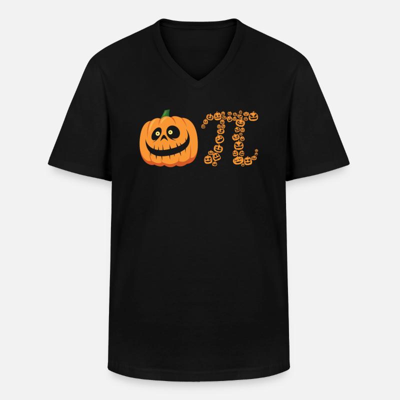 Pi-symbol Spooky Pumpkin Monsters - Männer-T-Shirt mit V-Ausschnitt - Schwarz
