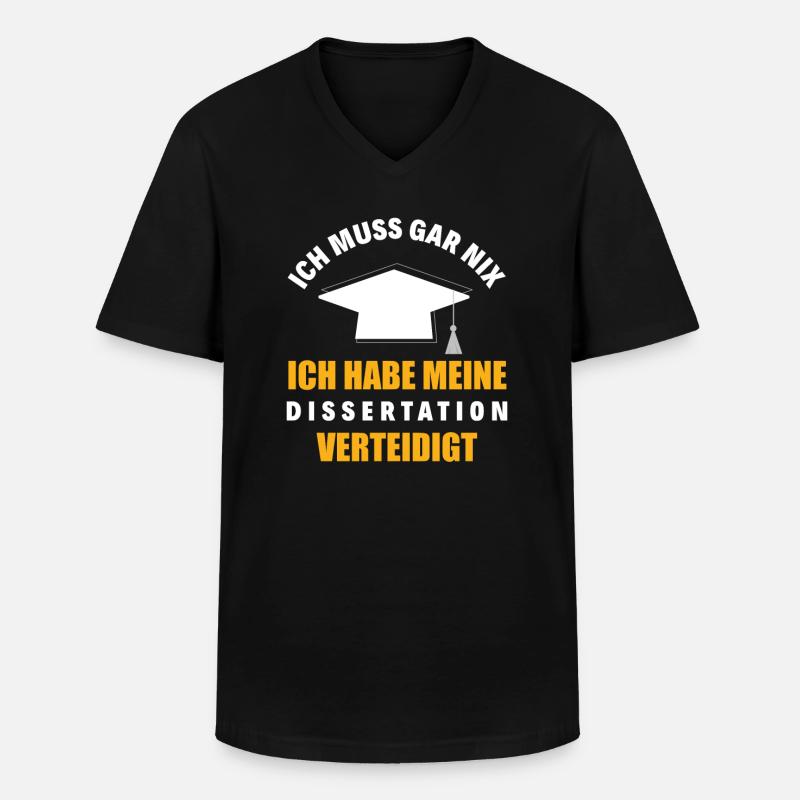 Doktortitel Dissertation Promotion Geschenk - Männer-T-Shirt mit V-Ausschnitt - Schwarz