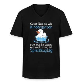Guter Sex Ist Wie Kindergarten Spielzeugtag Enten - Männer-T-Shirt mit V-Ausschnitt - Schwarz - Vorne - AI Model Male 178 dark (178cm)