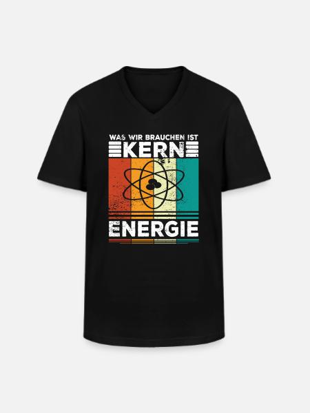 Atomenergie Kernkraft Kernenergie Atomkraftwerke - Männer-T-Shirt mit V-Ausschnitt - Schwarz