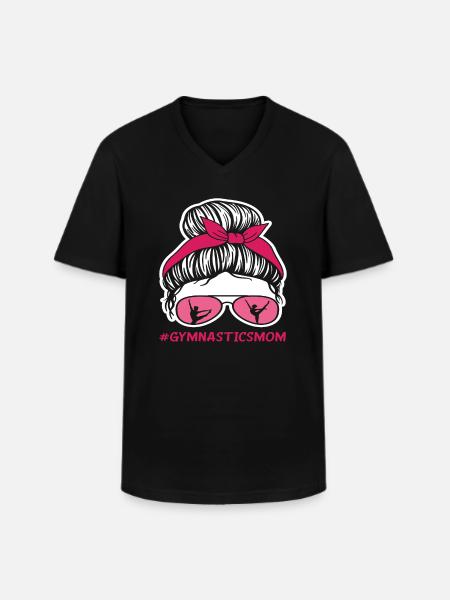 Proud Gymnastics Mom - Men's V-Neck T-Shirt - black