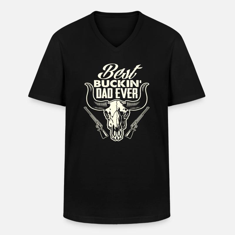 Bester Jagd Papa Hirsch - Männer-T-Shirt mit V-Ausschnitt - Schwarz
