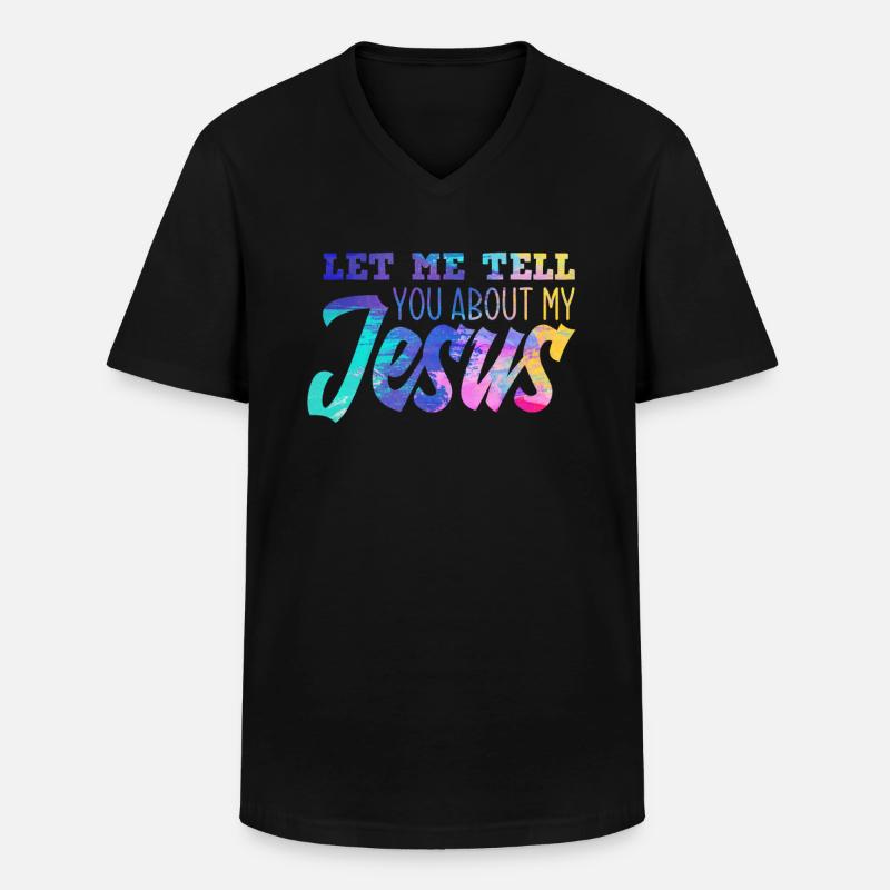 Jesus - Männer-T-Shirt mit V-Ausschnitt - Schwarz