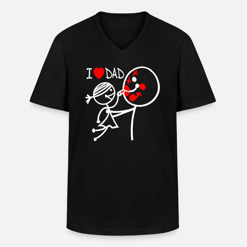 Ich liebe Papa SE - Männer-T-Shirt mit V-Ausschnitt - Schwarz