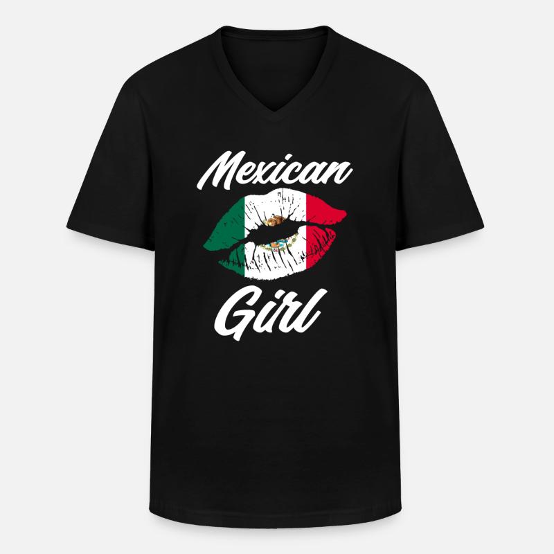 Mexiko Mexikanerin Mädchen - Männer-T-Shirt mit V-Ausschnitt - Schwarz