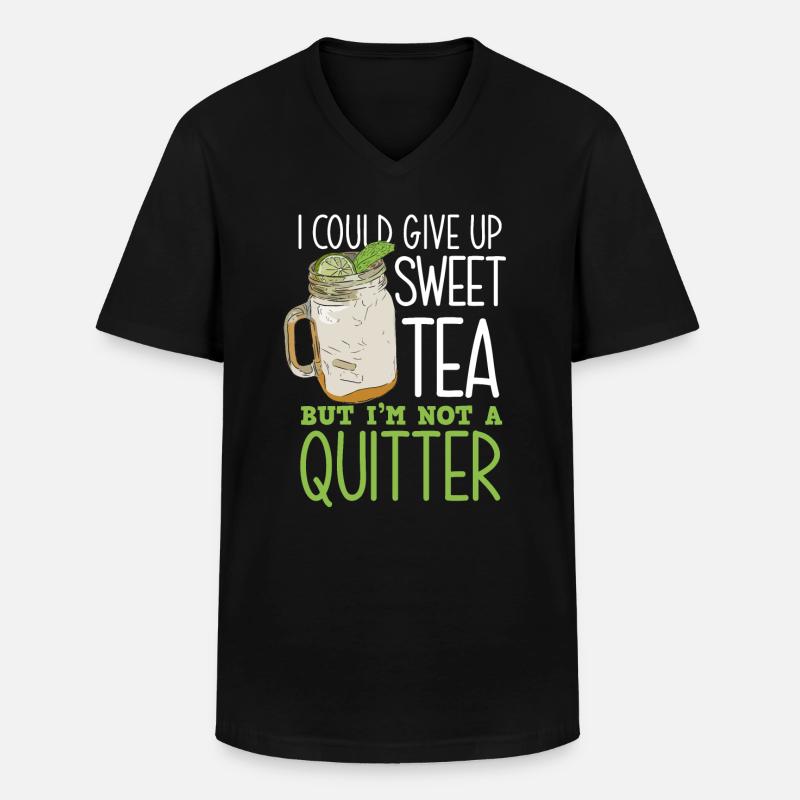 Teetrinker Süßer Tee Spruch - Männer-T-Shirt mit V-Ausschnitt - Schwarz