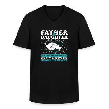 father and daughter - Men's V-Neck T-Shirt - black - Front - AI Model Male 178 dark (178cm)